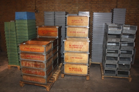 Large quantity of various plastic boxes, wood boxes, galvanised steel boxes etc.
