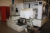 CNC horizontal machining center, Stama MC 340/S, year 1991, SN  3401105, 30 tool stations, Peiseler dividing head ATM 680 S, dividing 2 x 180 degrees Celcius, holder: SK40. chip conveyor, + 3 steel cabinets w. various chipping tools (many).
