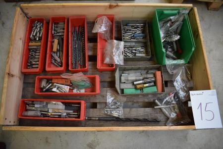Pallet with div. Rivaller, drills, milling tools