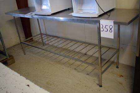 Stainless steel table, L 250 x D 60 x 93 cm H