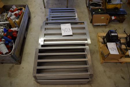 Pallet with stainless steel grids 42 x 68 cm