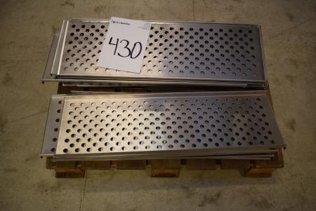 Pallet with stainless gratings 22 x 70 cm