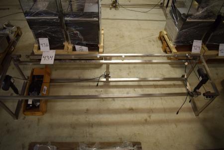 Stainless raising / lowering table 60 x 240 cm