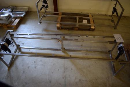 Stainless raising / lowering table 60 x 240 cm