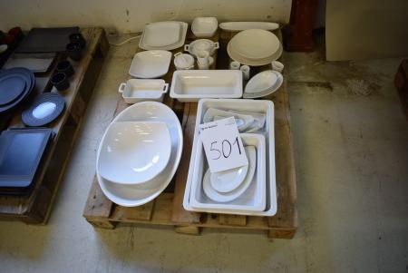Pallet with div. Porcelain, dishes, bowls, etc.