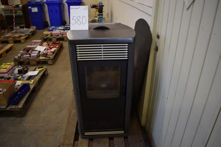 A pellet stove, mrk. Flexa m. Chimney, L 2.5M and connection pipes, roof flashing + floor panel