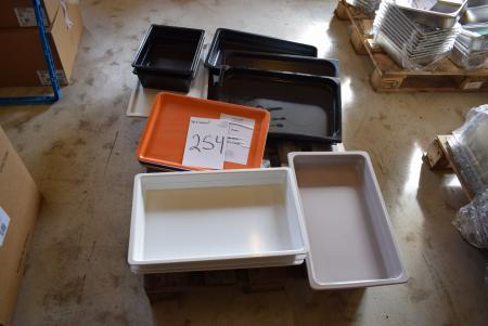 Pallet with div. Steel Fixed heat-resistant dishes, serving trays, etc.