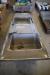 Industrial stainless steel table w. 1 built-in sink 65 x 265 cm