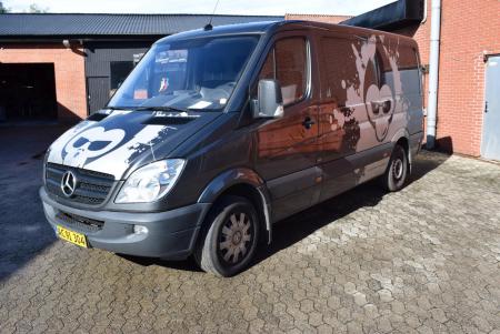 Mercedes Sprinter 316 cdi, årg. 2013 reg. No. AC91304 total 3500 kg load 1225 km 154000 with shelving structure.