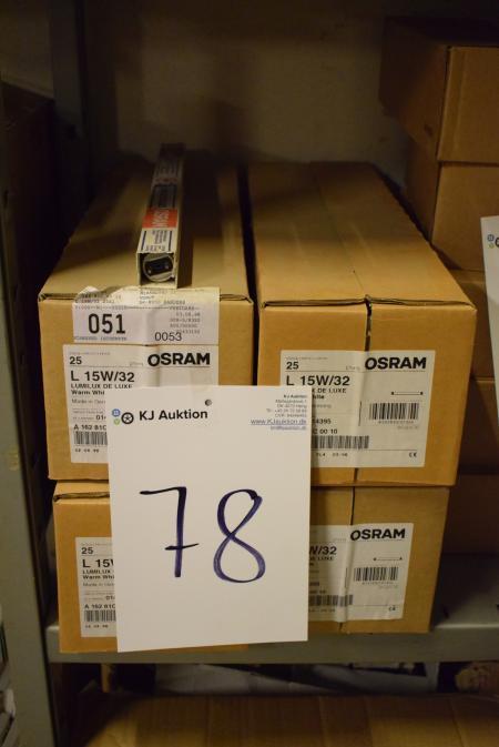 100 stk. OSRAM lysstofrør 15w/32, varm hvid.