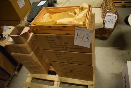8 sets of 2 pcs. yellow, retro storage boxes.
