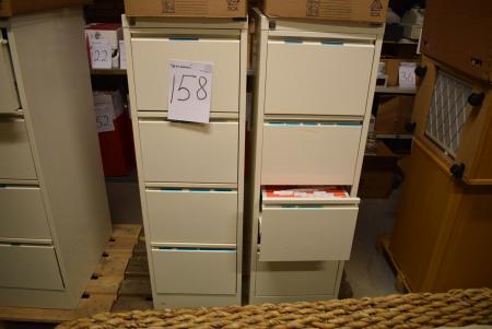 2 pcs. filing cabinets m. 4 drawers for hanging files.
