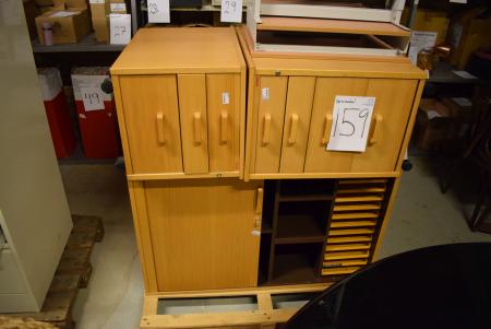 1 tambour cabinet, furniture drawer 2 and 2, the printer tables.