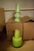 4 -Keramik Krüge + 12 + 12 grüne Vasen grüne Leuchter.