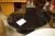 1 piece oval, high gloss dining table, 93 x 144 cm, black. Demo Model wear.