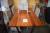Dining table in wood w. 6 chairs