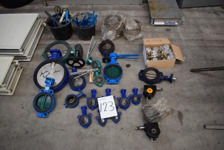 Lot various water meters, valves, etc.
