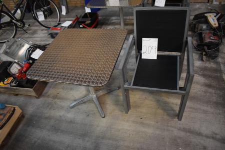 Cafébord 80 x 80 cm + 4 pcs. chairs
