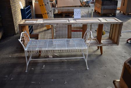 Box / side table + garden bench + Steel Shelving