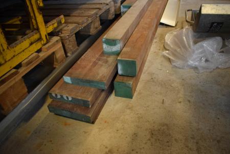 Lot planks / dive mahogany, L approximately 5 m