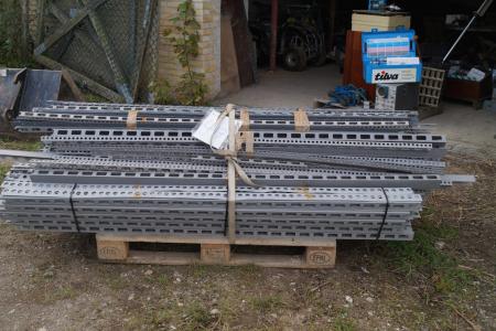 Rails for racking reinforcement iron