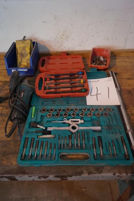 Torque wrench and threading kit and more.