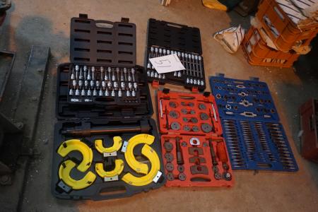 Cutters and thread cutter sets. Tops for top key sets. Brake Adjustment Tool.