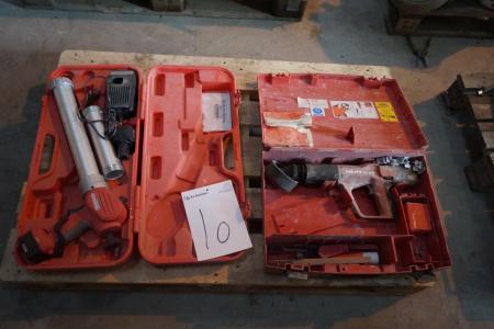 2 pieces of battery gun and Hilti DX A41.