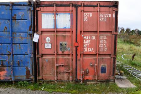 20 foot container with shelving structure in good condition.