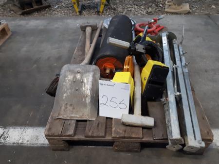 3 pallets with various PVC, pipe cutters, air stoppers, various tools and more