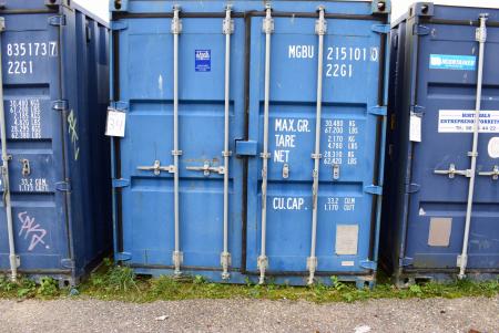 20 foot container isolated with bookcase construction in good condition.
