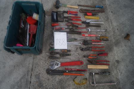 Party of various hand tools.