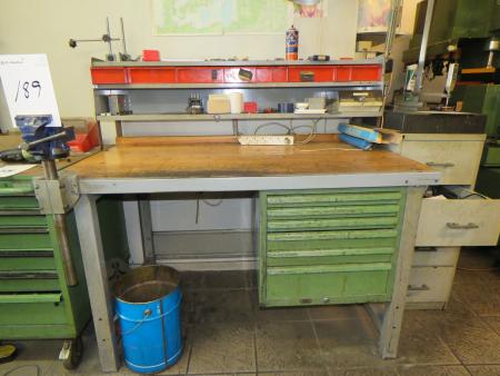 File bench with contents in drawer and under table .. 150x90x90 cm