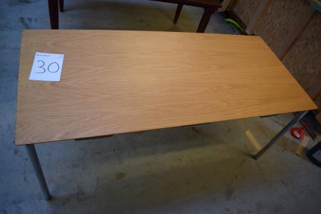 Spisebord, egetræ 80 x 180 cm med ophæng til 6 stole