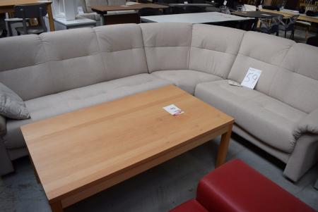 6 pers. Corner sofa + coffee table 75 x 135 cm