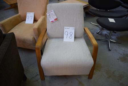 Low chair, model Anne. Oak oil beige Cardone