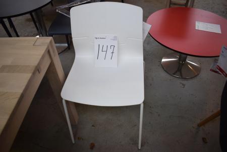 Stuhl, weißer Kunststoff