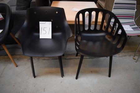 2 Stück. Stühle, Kunststoff schwarz