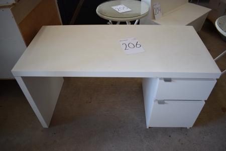 Skrivebord med 2 skuffer 65 x 140 cm
