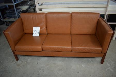 3 pers. Brown leather sofa