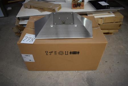 Stainless steel wall-mounted hood. Complete