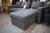 Sofa m. Chaise lounge, dark gray fabric. Some assembly required, hardware included