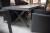 Table 90 x 200 cm, hard plastic, black + 6 chairs (wicker)