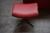 Corner sofa, red leather footstool +
