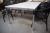 Spisebord 100 x 200 cm, hvid m. krom stel + 6 stk. stole sorte
