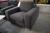Sofa med chaiselong + 2 stole, mørk grå, lav ryg