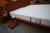 Queen-m. End and side shelves, L 200 x W 183 cm, Bordeaux metal. mattresses supplied