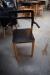 Black round table diameter of 100 cm, plastic + 3 chairs, wooden bar stool +