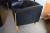 3 + 2 seater. Black leather sofa with beech frame