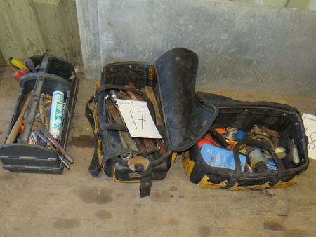 3 pieces of tool bags with contents.